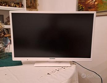 TV LED 24" Telefunken Full HD - Bianco, perfetto.