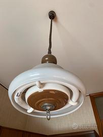 Lampadario vetro e ceramica