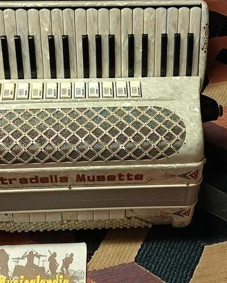 FISARMONICA STRADELLA MUSETTE MADREPERLA CON CUSTO