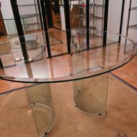 TAVOLO REFLEX IN VETRO ROTONDO  120 CM