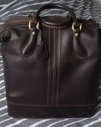Borsa valigia antica in vera pelle 