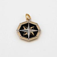 Ciondolo rosa dei venti oro giallo bianco18kt A.7