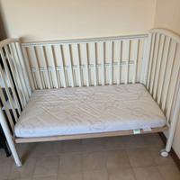 Lettino Pali Ciak bianco con materasso