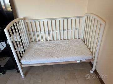 Lettino Pali Ciak bianco con materasso