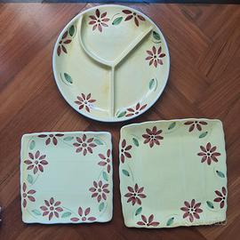 3 GRANDI PIATTI CERAMICA CALECA SICILIA APERITIVO