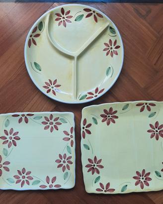 3 GRANDI PIATTI CERAMICA CALECA SICILIA APERITIVO