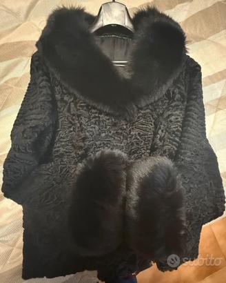 Giacca astracan e volpe nera