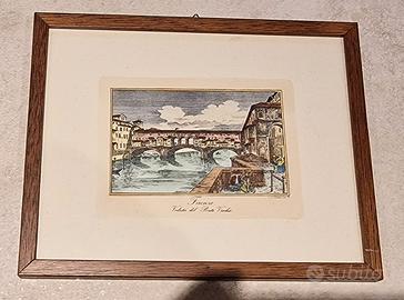 Quadro d'epoca - Veduta di Firenze 

