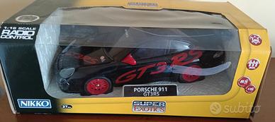 Nikko Porsche 911 Gt3 RS nera rc, con radiocomando