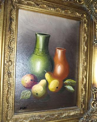 “Quadri olio su tavola – cornice in balocco