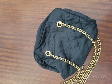 Borsa a Spalla Trapuntata Vintage Nera 