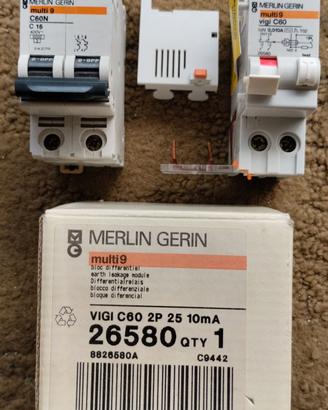 Merlin Gerin Multi9 C60N C16 + Vigi C60 10mA NUOVO