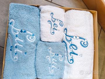 set 4 asciugamani "lui e lei"