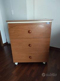 Fasciatoio con cassetti e vaschetta bagno