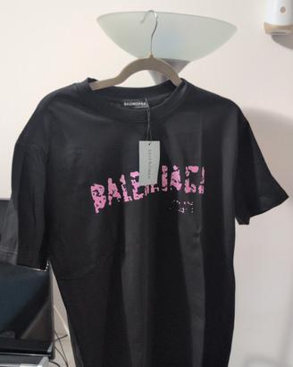 t-shirt Balenciaga nera taglia s nuova originale 