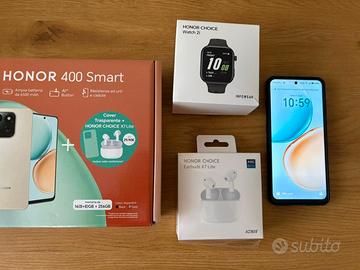 Honor 400 Smart 8/256, Cuffie X7 Lite, Watch 2i