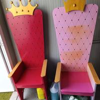 Sedia poltrona trono per compleanni in legno