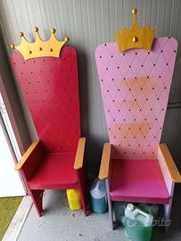 Sedia poltrona trono per compleanni in legno