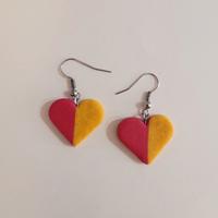 Orecchini cuore AS ROMA in fimo