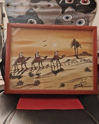 Quadro cammelli e deserto