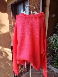 felpa lana rosa arancione fosforescente neon