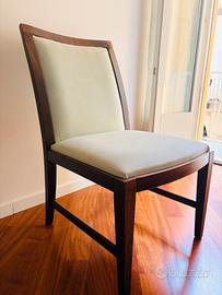 Sedia di design Michele Bönan in legno e velluto