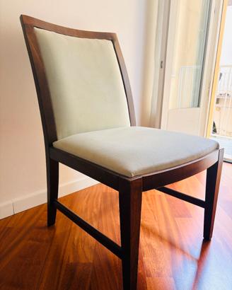 Sedia di design Michele Bönan in legno e velluto