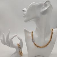 Set Collana e Bracciale in Oro Giallo e Diamanti N