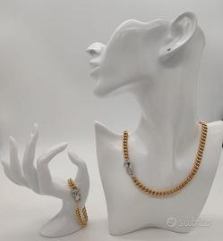 Set Collana e Bracciale in Oro Giallo e Diamanti N