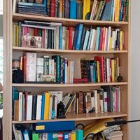 libreria in legno colore rovere 9 ripiani