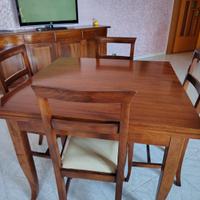 Set Tavolo Allungabile + 4 Sedie - Stile Arte Pove