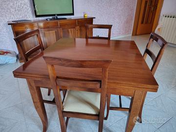 Set Tavolo Allungabile + 4 Sedie - Stile Arte Pove