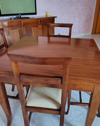 Set Tavolo Allungabile + 4 Sedie - Stile Arte Pove