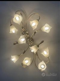 Lampadario in foglia d argento