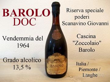 Vino BAROLO 1964 DOC 13,5% SCANAVINO Riserva spec
