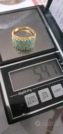 anello con smeraldo silver oro