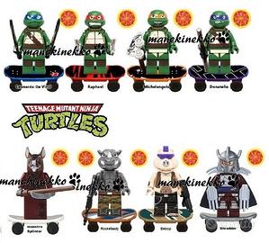 TARTARUGHE NINJA TMNT SEGA 8 minifigure tipo Lego