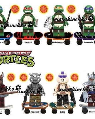 TARTARUGHE NINJA TMNT SEGA 8 minifigure tipo Lego