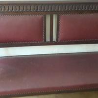 Divano panca in legno e cuoio