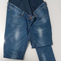 Lotto 3 pantaloni premaman slim a vita bassa