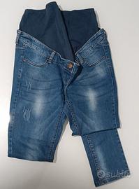 Lotto 3 pantaloni premaman slim a vita bassa