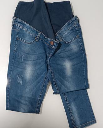 Lotto 3 pantaloni premaman slim a vita bassa