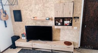 Parete Attrezzata Moderna Stile Legno Naturale
