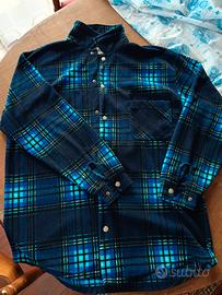 camicia blu in pile