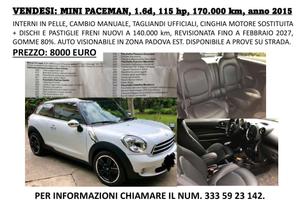 MINI PACEMAN 1.6d 115hp 170.000km anno 2015