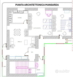 Ampia mansarda locata