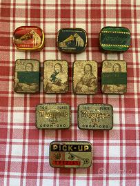 Lotto scatoline puntine aghi grammofono vintage