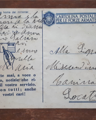 cartolina postale antica per forze armate anni 40