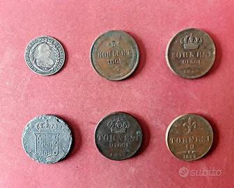Monete antiche (1754-1859) + vecchie Lire in dono