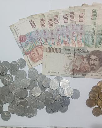 Lotto monete e banconote lira italiana